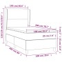 Cama box spring colchón y luces LED tela gris claro 100x200 cm de vidaXL, Camas y somieres - Ref: Foro24-3138693, Precio: 356...