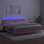 Cama box spring colchón y LED terciopelo rosa 180x200 cm de vidaXL, Camas y somieres - Ref: Foro24-3134602, Precio: 514,99 €,...