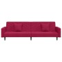 Sofá cama de 2 plazas con dos almohadas terciopelo rojo tinto en Sofás | Comprar online en Foru.es