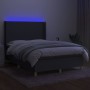 Cama box spring colchón y luces LED tela gris oscuro 140x200 cm de vidaXL, Camas y somieres - Ref: Foro24-3138718, Precio: 51...