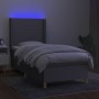 Cama box spring colchón y luces LED tela gris claro 90x190 cm de vidaXL, Camas y somieres - Ref: Foro24-3138677, Precio: 323,...