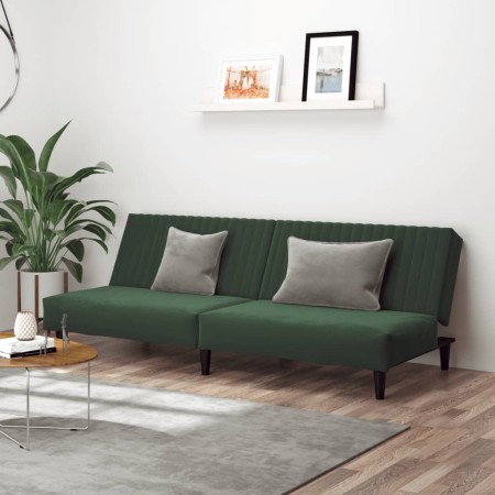 Sofá cama de 2 plazas terciopelo verde oscuro en Sofás | Comprar online en Foru.es