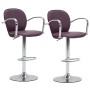 Taburetes cocina con reposabrazos 2 uds cuero sintético morado de vidaXL, Taburetes de cocina - Ref: Foro24-249708, Precio: 1...