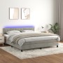 Cama box spring colchón y LED terciopelo gris claro 180x200 cm de vidaXL, Camas y somieres - Ref: Foro24-3134537, Precio: 525...