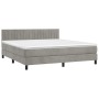 Cama box spring colchón y LED terciopelo gris claro 180x200 cm de vidaXL, Camas y somieres - Ref: Foro24-3134537, Precio: 525...