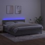 Cama box spring colchón y LED terciopelo gris claro 180x200 cm de vidaXL, Camas y somieres - Ref: Foro24-3134537, Precio: 525...