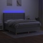 Cama box spring colchón y luces LED tela gris claro 180x200 cm de vidaXL, Camas y somieres - Ref: Foro24-3138893, Precio: 642...
