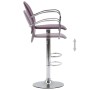Taburetes cocina con reposabrazos 2 uds cuero sintético morado de vidaXL, Taburetes de cocina - Ref: Foro24-249708, Precio: 1...