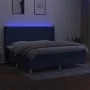 Box spring bed mattress and LED lights blue fabric 200x200 cm by vidaXL, Beds and slatted bases - Ref: Foro24-3138747, Price:...