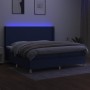 Cama box spring colchón y luces LED tela azul 200x200 cm de vidaXL, Camas y somieres - Ref: Foro24-3138747, Precio: 641,95 €,...