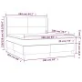 Box spring bed mattress and LED lights dark gray fabric 160x200 cm by vidaXL, Beds and slatted bases - Ref: Foro24-3138726, P...