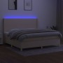 Cama box spring colchón y luces LED tela crema 200x200 cm de vidaXL, Camas y somieres - Ref: Foro24-3138746, Precio: 633,83 €...
