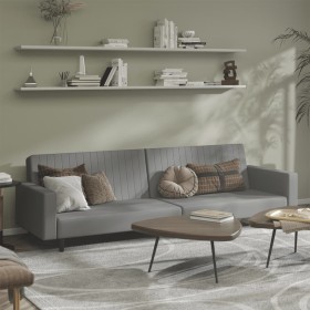 Sofá cama de 2 plazas terciopelo gris claro en Sofás | Comprar online en Foru.es