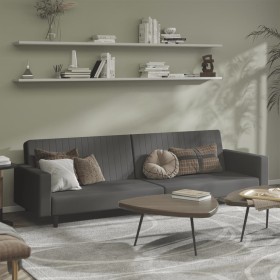 Sofá cama de 2 plazas terciopelo gris oscuro en Sofás | Comprar online en Foru.es