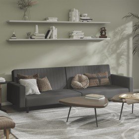 Sofá cama de 2 plazas terciopelo gris oscuro en Sofás | Comprar online en Foru.es