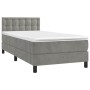 Cama box spring colchón y LED terciopelo gris claro 80x200 cm de vidaXL, Camas y somieres - Ref: Foro24-3134609, Precio: 272,...