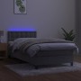 Cama box spring colchón y LED terciopelo gris claro 80x200 cm de vidaXL, Camas y somieres - Ref: Foro24-3134609, Precio: 272,...