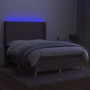 Cama box spring colchón y luces LED tela gris taupe 140x200 cm de vidaXL, Camas y somieres - Ref: Foro24-3138721, Precio: 530...