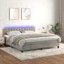 Cama box spring colchón y LED terciopelo gris claro 160x200 cm de vidaXL, Camas y somieres - Ref: Foro24-3134651, Precio: 482...
