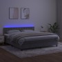 Cama box spring colchón y LED terciopelo gris claro 160x200 cm de vidaXL, Camas y somieres - Ref: Foro24-3134651, Precio: 482...