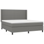 Cama box spring colchón y luces LED tela gris oscuro 180x200 cm de vidaXL, Camas y somieres - Ref: Foro24-3138174, Precio: 65...