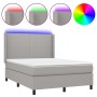 Cama box spring colchón y luces LED tela gris claro 140x190 cm de vidaXL, Camas y somieres - Ref: Foro24-3138149, Precio: 529...