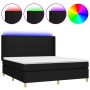 Cama box spring colchón y luces LED tela negro 180x200 cm de vidaXL, Camas y somieres - Ref: Foro24-3138735, Precio: 681,84 €...