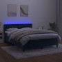 Cama box spring colchón y LED terciopelo azul oscuro 140x190 cm de vidaXL, Camas y somieres - Ref: Foro24-3134643, Precio: 40...
