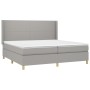 Cama box spring con colchón tela y LED gris claro 200x200 cm de vidaXL, Camas y somieres - Ref: Foro24-3138741, Precio: 655,1...