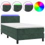 Cama box spring colchón y LED terciopelo verde oscuro 80x200 cm de vidaXL, Camas y somieres - Ref: Foro24-3134432, Precio: 25...
