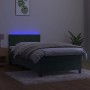 Cama box spring colchón y LED terciopelo verde oscuro 80x200 cm de vidaXL, Camas y somieres - Ref: Foro24-3134432, Precio: 25...