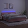 Cama box spring colchón y LED terciopelo rosa 160x200 cm de vidaXL, Camas y somieres - Ref: Foro24-3134596, Precio: 467,69 €,...