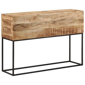 Mesa consola madera maciza mango rugosa y hierro 110x30x75 cm en Mesas auxiliares | Comprar online en Foru.es