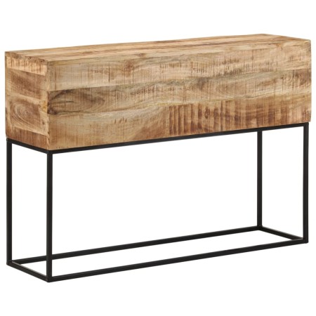 Mesa consola madera maciza mango rugosa y hierro 110x30x75 cm en Mesas auxiliares | Comprar online en Foru.es
