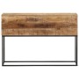 Mesa consola madera maciza mango rugosa y hierro 110x30x75 cm en Mesas auxiliares | Comprar online en Foru.es