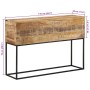 Mesa consola madera maciza mango rugosa y hierro 110x30x75 cm en Mesas auxiliares | Comprar online en Foru.es