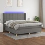 Cama box spring colchón y luces LED tela gris oscuro 180x200 cm de vidaXL, Camas y somieres - Ref: Foro24-3138894, Precio: 63...