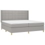 Cama box spring con colchón tela y LED gris claro 200x200 cm de vidaXL, Camas y somieres - Ref: Foro24-3138901, Precio: 657,7...