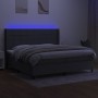 Cama box spring colchón y luces LED tela gris claro 200x200 cm de vidaXL, Camas y somieres - Ref: Foro24-3138342, Precio: 673...
