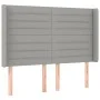 Box spring bed mattress and LED lights light gray fabric 140x190 cm by vidaXL, Beds and slatted bases - Ref: Foro24-3138949, ...