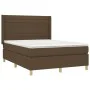 Cama box spring colchón luces LED tela marrón oscuro 140x190 cm de vidaXL, Camas y somieres - Ref: Foro24-3138952, Precio: 51...