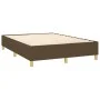 Cama box spring colchón luces LED tela marrón oscuro 140x190 cm de vidaXL, Camas y somieres - Ref: Foro24-3138952, Precio: 51...