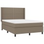 Cama box spring colchón y luces LED tela gris taupe 140x200 cm de vidaXL, Camas y somieres - Ref: Foro24-3138241, Precio: 525...