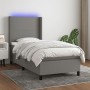 Cama box spring colchón y luces LED tela gris oscuro 90x200 cm de vidaXL, Camas y somieres - Ref: Foro24-3138126, Precio: 388...