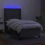 Cama box spring colchón y luces LED tela gris oscuro 90x200 cm de vidaXL, Camas y somieres - Ref: Foro24-3138126, Precio: 388...