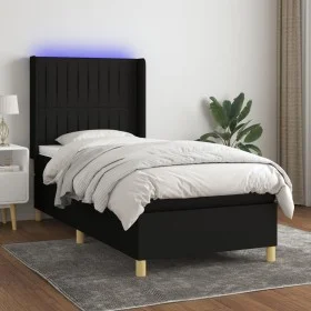 Cama box spring colchón y luces LED tela negro 80x200 cm de vidaXL, Camas y somieres - Ref: Foro24-3138991, Precio: 315,17 €,...