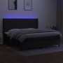 Cama box spring colchón y luces LED tela negro 200x200 cm de vidaXL, Camas y somieres - Ref: Foro24-3138183, Precio: 667,38 €...