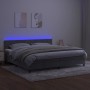 Cama box spring colchón y LED terciopelo gris claro 200x200 cm de vidaXL, Camas y somieres - Ref: Foro24-3134423, Precio: 536...