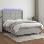 Cama box spring colchón y luces LED tela gris claro 140x190 cm de vidaXL, Camas y somieres - Ref: Foro24-3138309, Precio: 533...