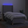 Cama box spring colchón y luces LED tela gris claro 90x200 cm de vidaXL, Camas y somieres - Ref: Foro24-3139005, Precio: 353,...